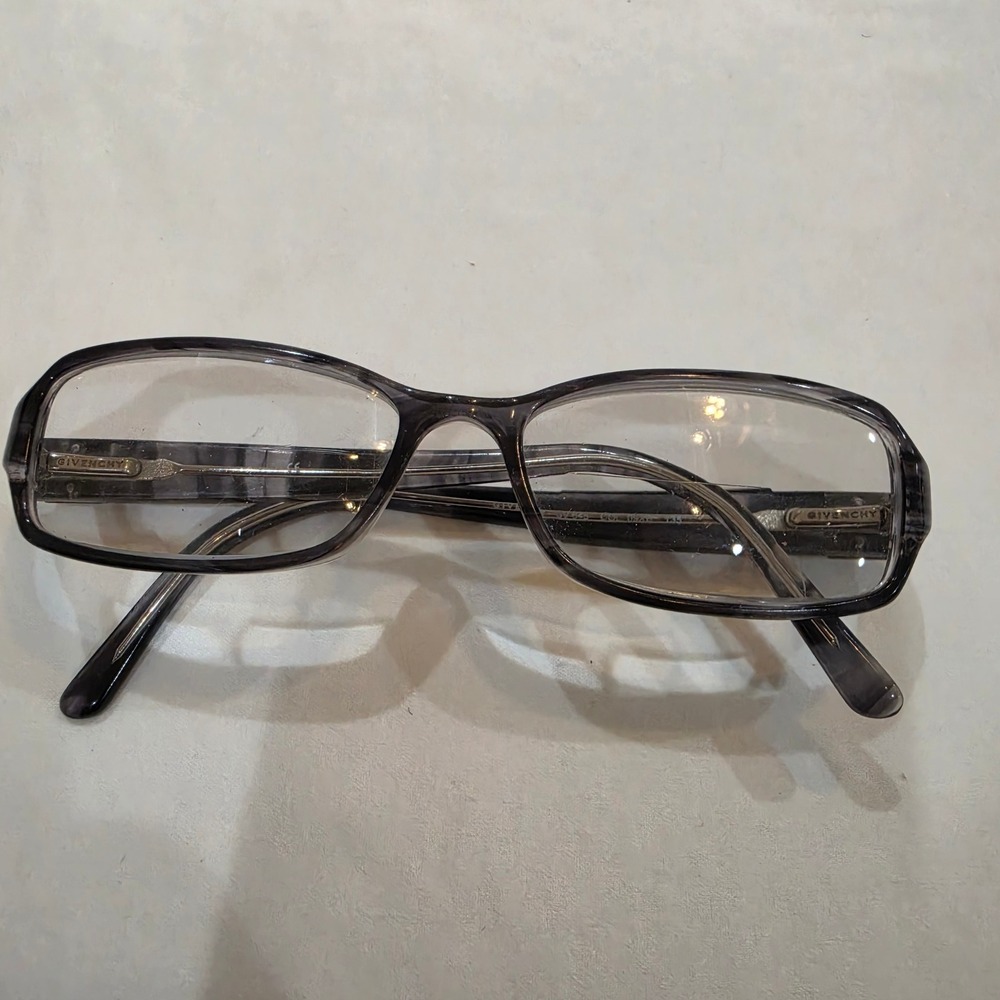 Givenchy Eyeglasses VGV 545 Grey Marble Women 135 Fair Cracked Lens 4G Logo
